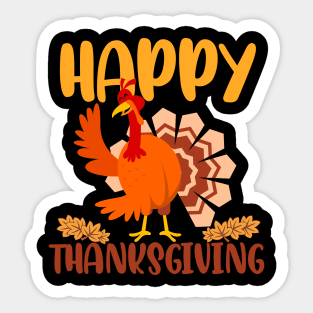 Happy Thanksgiving 2021 Family Costume Thankful Turkey Sticker